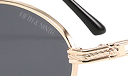 Fifth & Ninth Blake 52mm Polarized Oval Sunglasses In Black/gold