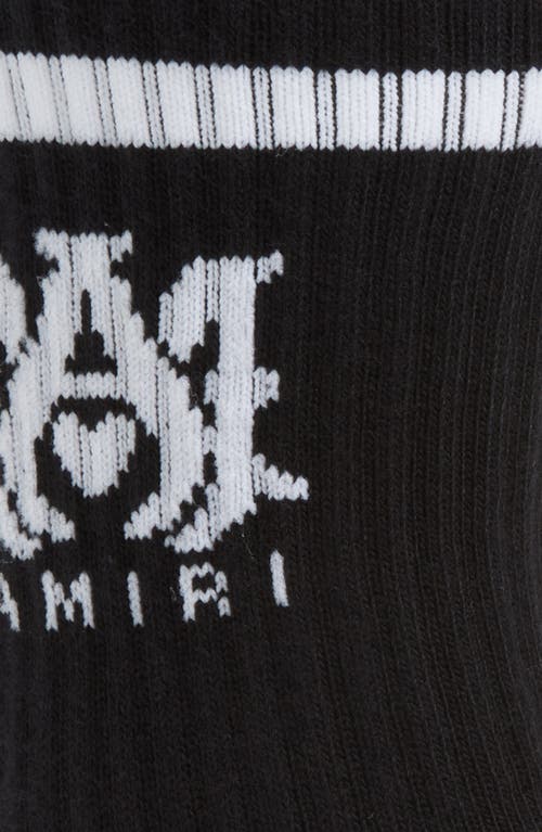 Amiri Monogram Core Logo Crew Socks In Black White
