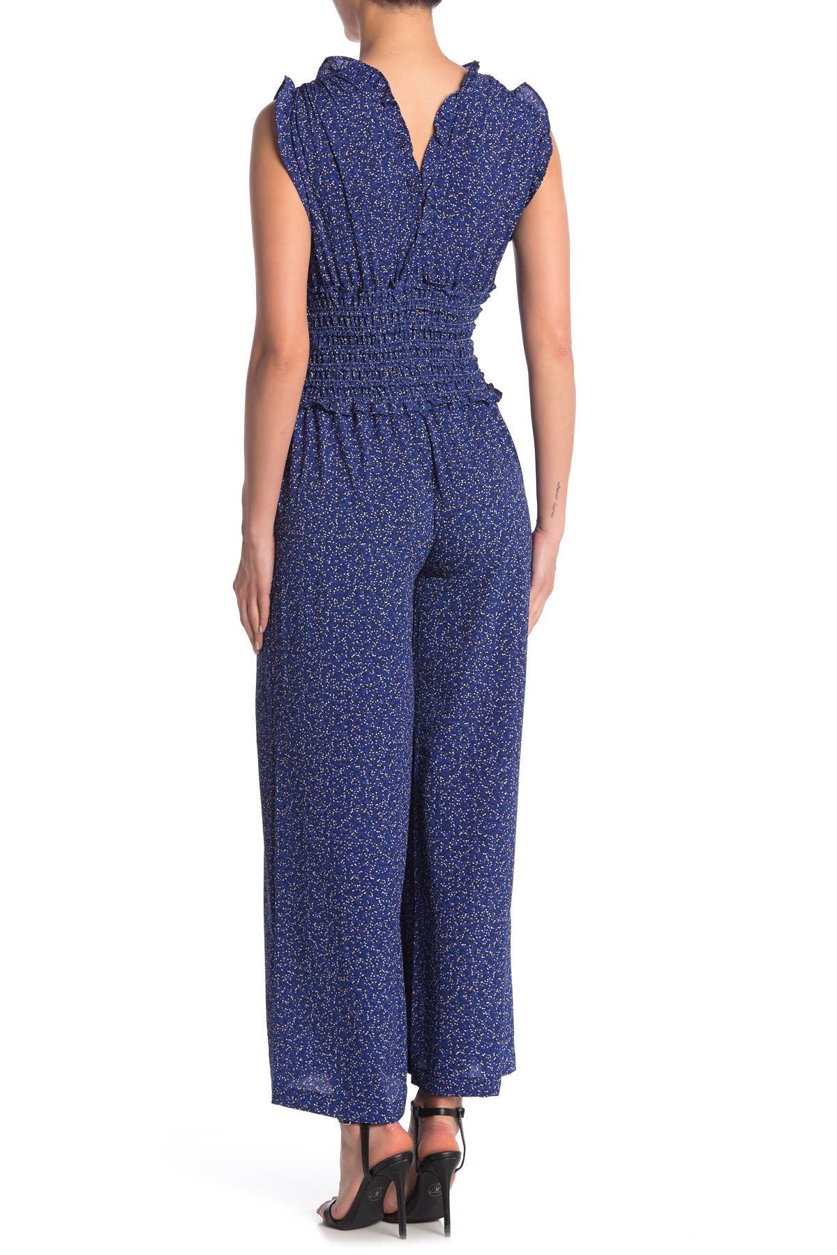 Max Studio | V-Neck Smocked Waist Jumpsuit | HauteLook