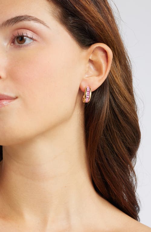NORDSTROM NORDSTROM BAGUETTE CUBIC ZIRCONIA HOOP EARRINGS 