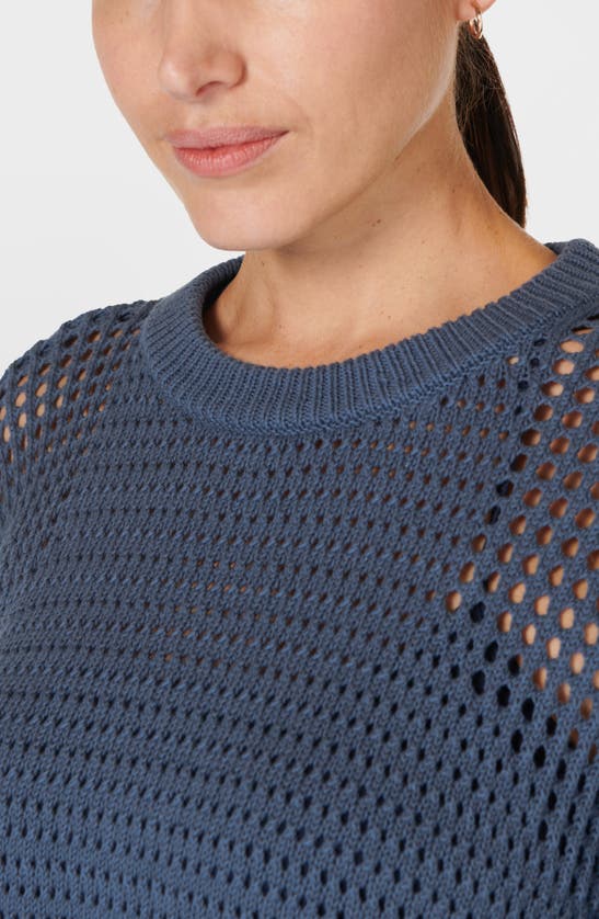 Shop Sweaty Betty Tides Open Stitch Pullover In Endless Blue
