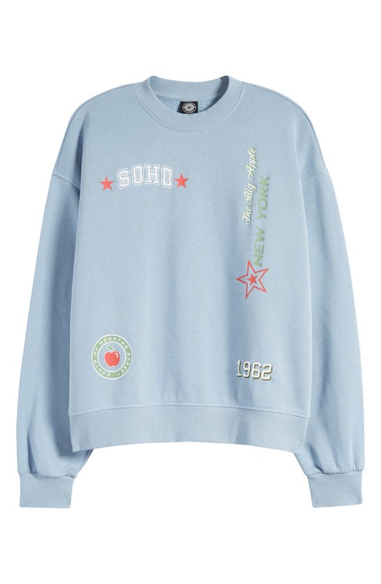 Shop Pacsun Soho Graphic Sweatshirt In Faded Denim