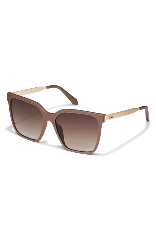 Shop Quay Level Up Remixed 52mm Gradient Square Sunglasses In Matte Doe/brown