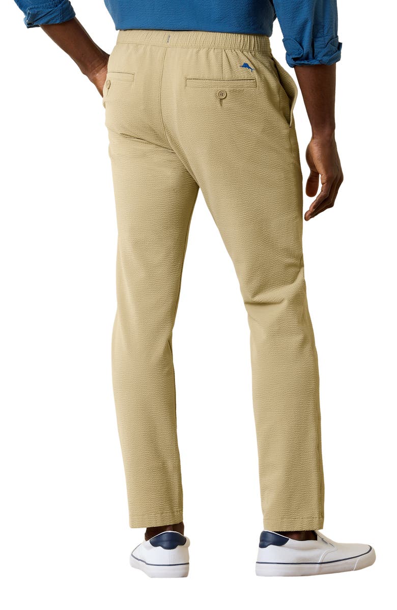 Tommy Bahama Nova Weave Flat Front Performance Seersucker Pants, Alternate, color, Stone Khaki