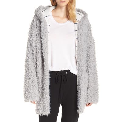 Splendid Teddy Sleep Hooded Pajama Jacket, Grey