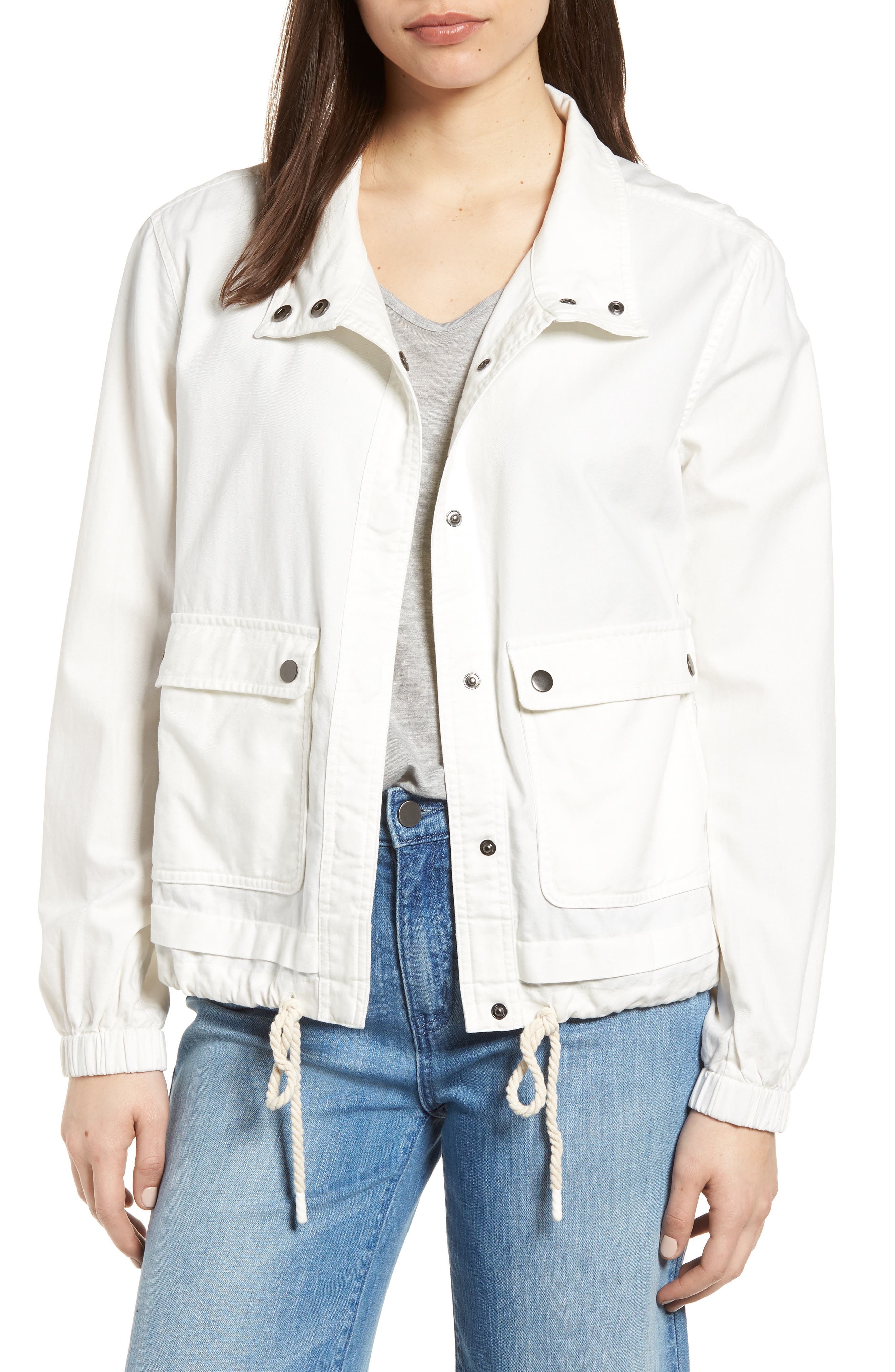 Caslon® Snap Pocket Utility Jacket (Regular & Petite) Nordstrom