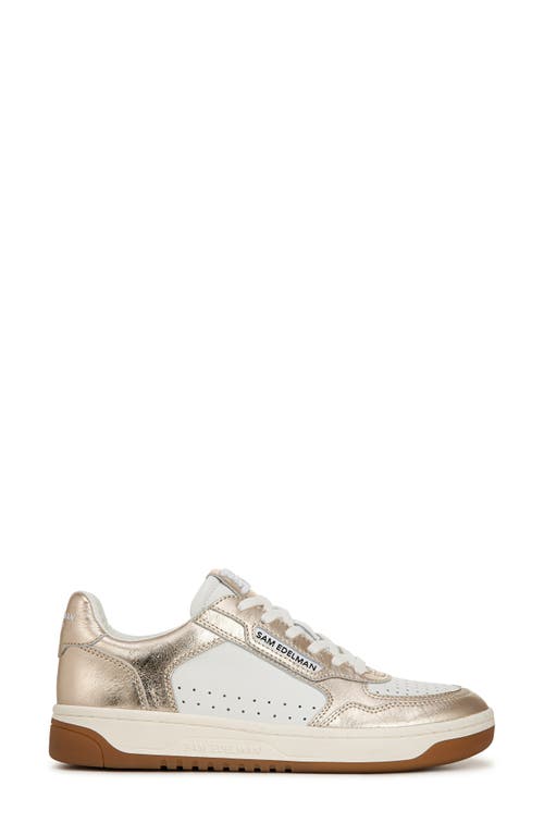 Shop Sam Edelman Harper Sneaker In Gold Leaf/white