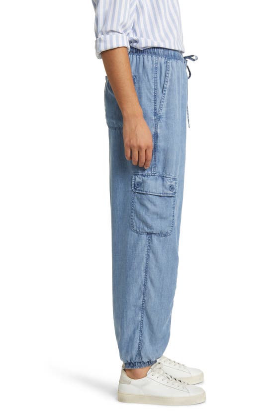 Beachlunchlounge Neli Denim Cargo Joggers In Blue Wash