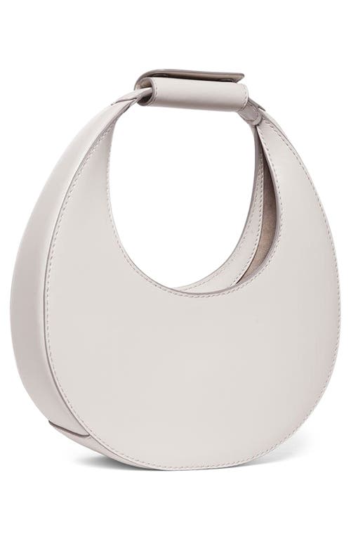 Shop Staud Mini Moon Leather Bag In Cream