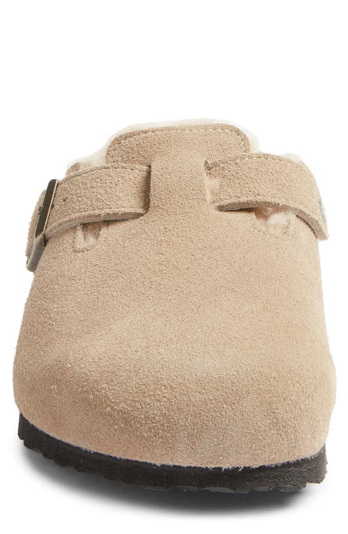 Birkenstock Boston Genuine Shearling Lined Clog In Taupe