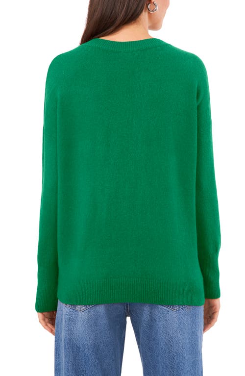 Shop Vince Camuto Drop Shoulder V-neck Sweater In Electric Green