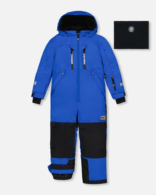 Shop Deux Par Deux Boy's One Piece Technical Snowsuit Royal Blue In Princess Blue