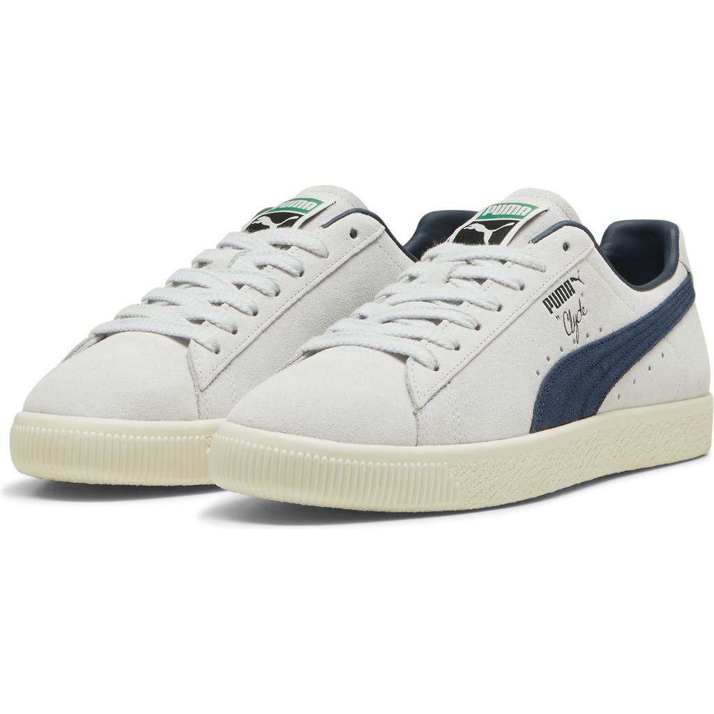 Puma Clyde Og Sneaker In Silver Mist-frosted Ivory-navy