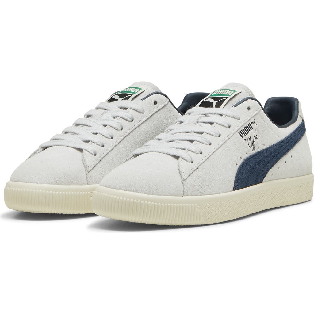 Puma Clyde Og Sneaker In Silver Mist-frosted Ivory-navy