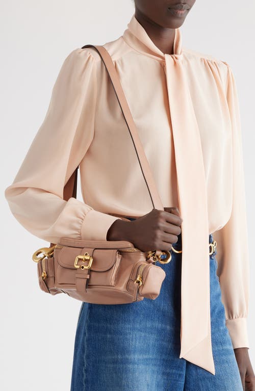 Chloé Small Shiny Leather Camera Bag In Woodrose