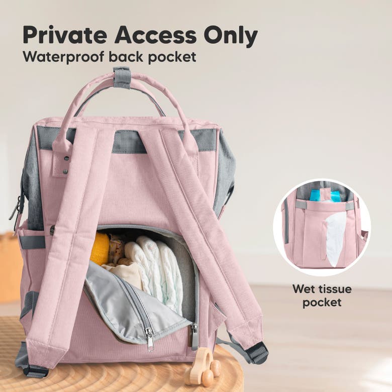 Shop Keababies Original Diaper Bag In Pink Gray