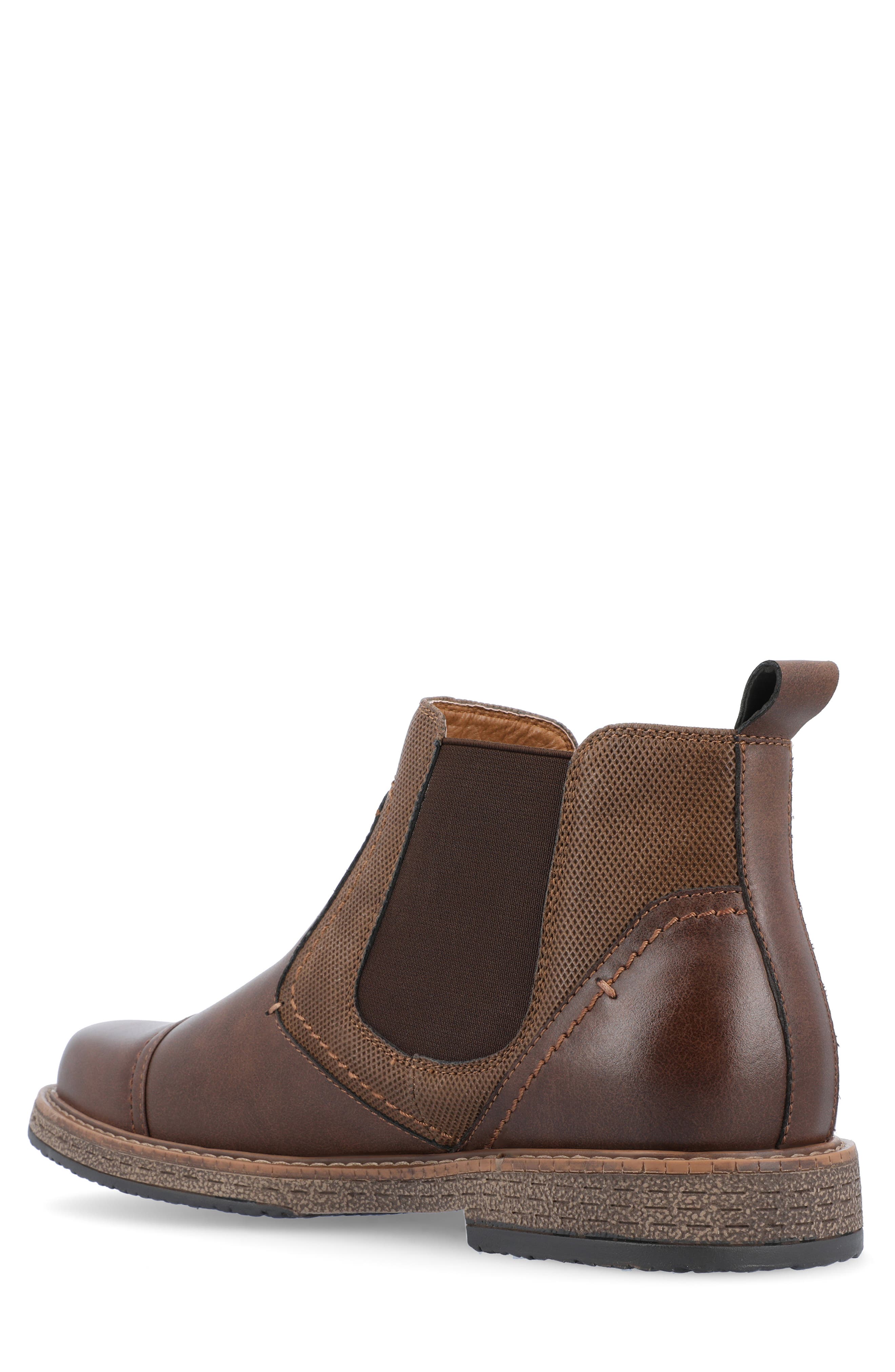 Vance Co. Men's Chelsea Boots - Faux Leather Round Toe Ankle Boots