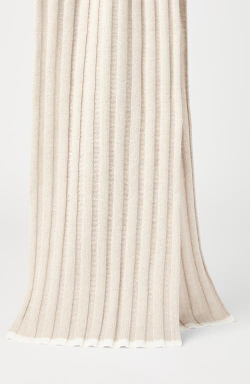 Shop Brunello Cucinelli Cashmere Rib Knit Scarf In Hazelnut