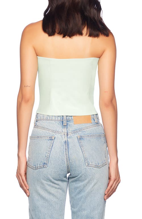 Shop Susana Monaco Faux Leather Tube Top In Mint Chip