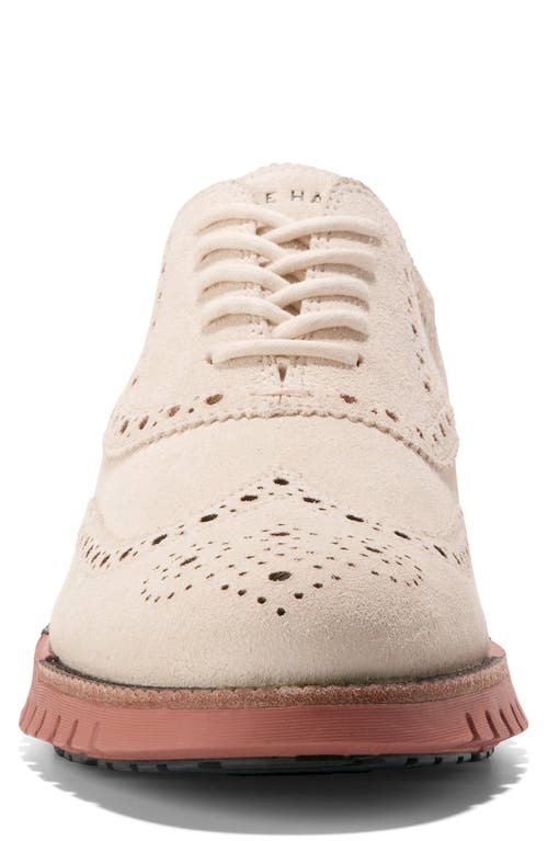 Shop Cole Haan Zerogrand Remastered Wingtip Oxford In Whitecap Gray/dark Ch