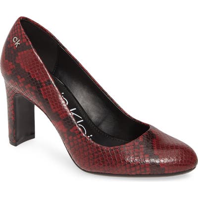 Calvin Klein Octavia Block Heel, Burgundy