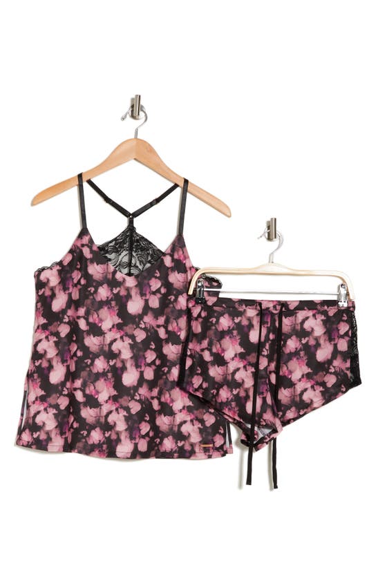 Shop Ted Baker Silky Satin Pinnacle Lace Camisole & Shorts Pajamas In Animal Tie Dye