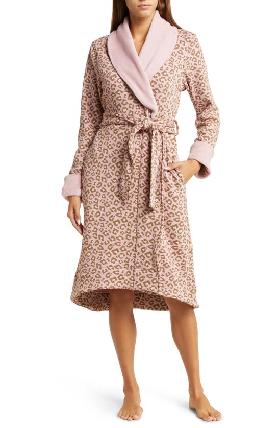 Ugg Duffield Ii Robe In Clay Pink Leopard