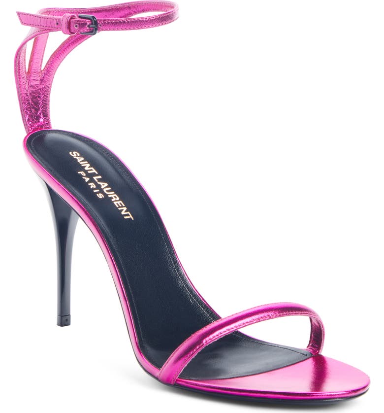 SAINT LAURENT Lexie Strappy Sandal, Main, color, METAL PINK