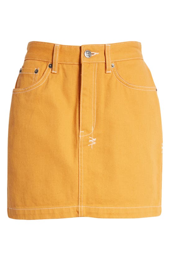 Shop Ksubi Super X Mini Flame Denim Skirt In Orange