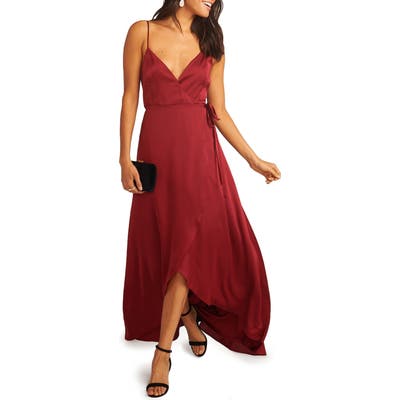 Show Me Your Mumu Mariah Wrap Evening Dress, Red