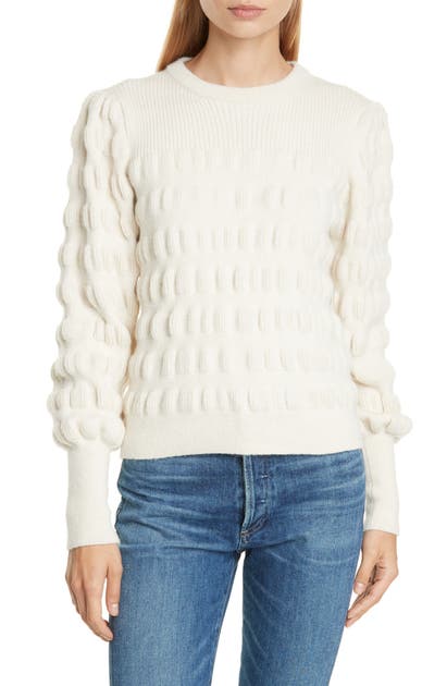 Click to view more detailed imagery on our partner's website Eleven Six Aimee Textured Alpaca & Merino Wool Blend Sweater In Ivory