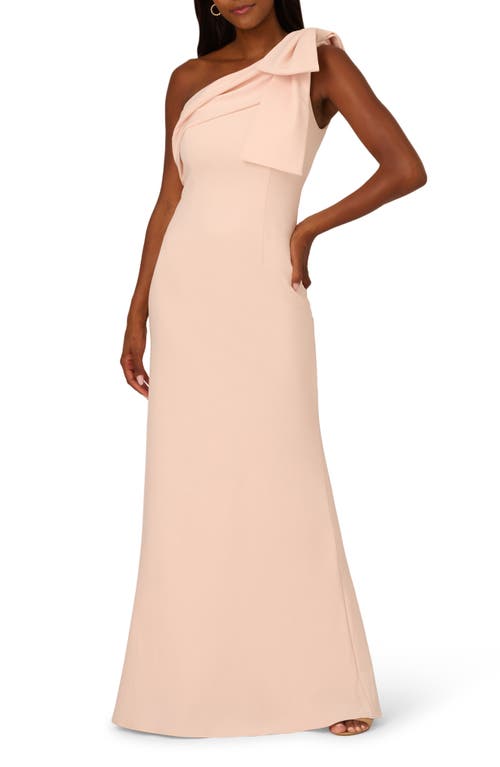 Adrianna Papell One-Shoulder Gown in Joyful Blush 