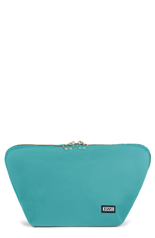 Shop Kusshi Vacationer Makeup Bag In Sea Green/bright Orange