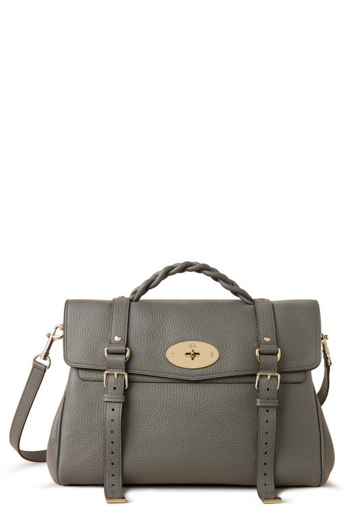 Mulberry Oversize Alexa Leather Satchel in Charcoal at Nordstrom