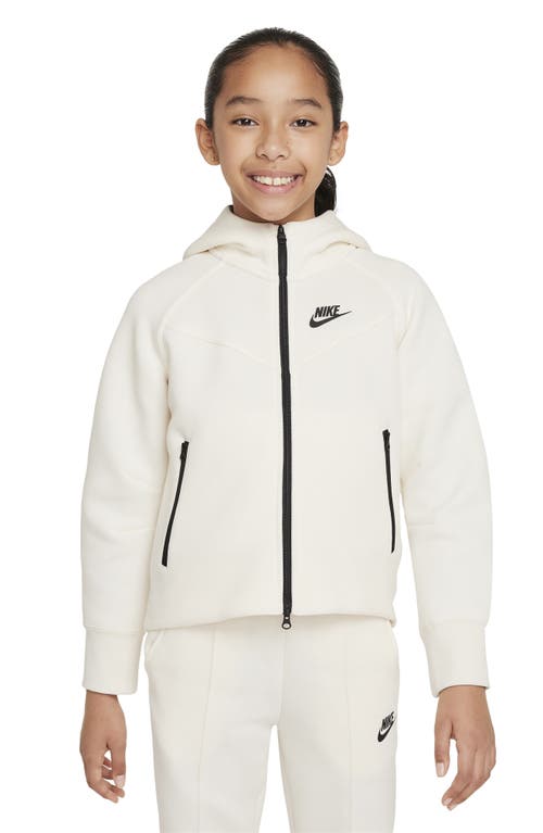 Nike Kids' Tech Fleece Full Zip Hoodie In Pale Ivory/black/black
