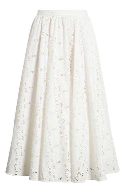 Shop House Of Cb Francine Cotton Eyelet Skirt In Cloud Dancer