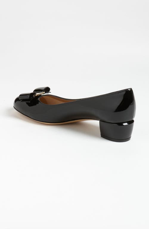 Shop Ferragamo Vara Pump In Black/black Leather