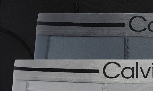 Shop Calvin Klein 3-pack Renew Boxer Briefs In Black/wolf