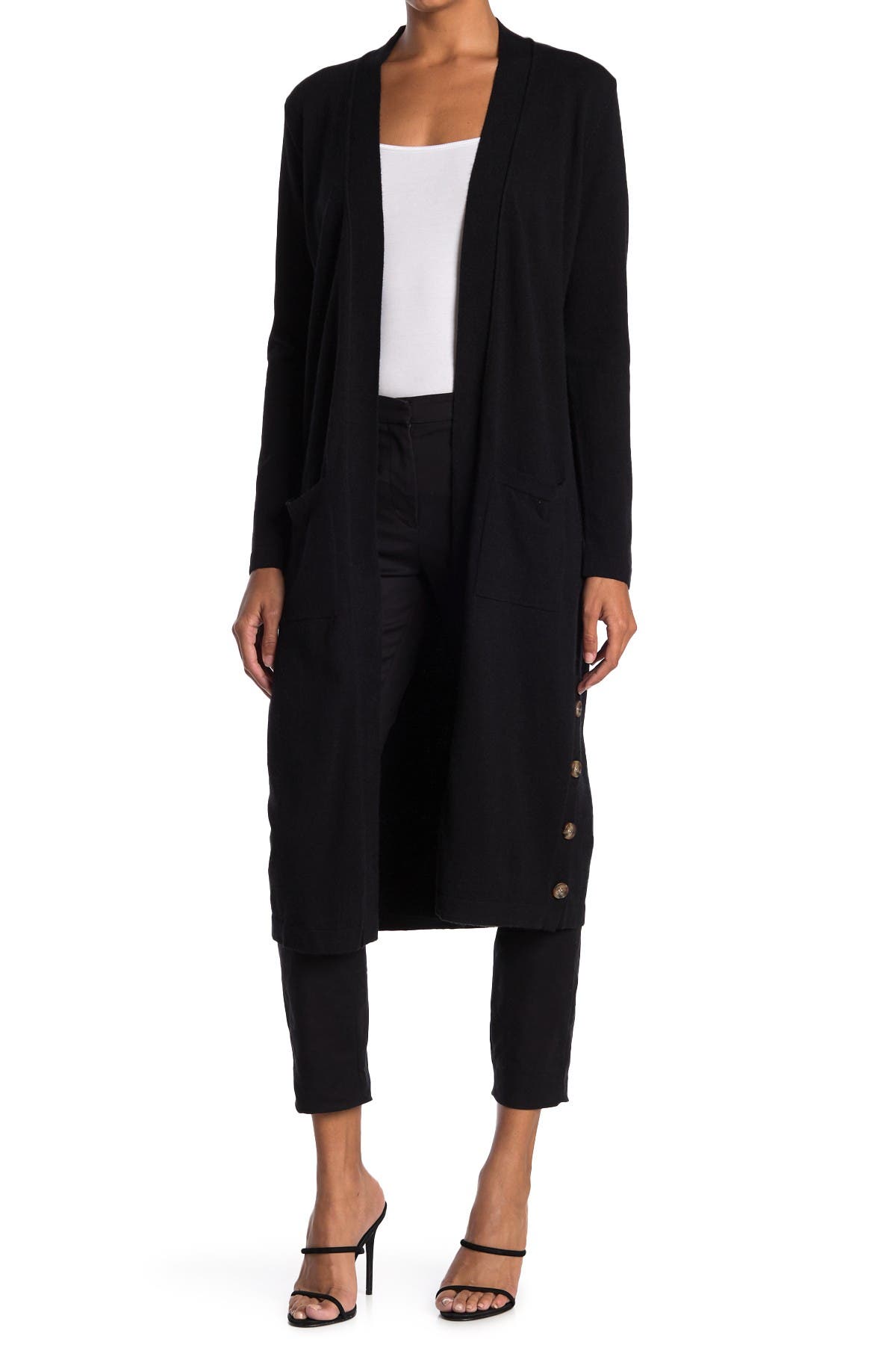 longline button up cardigan