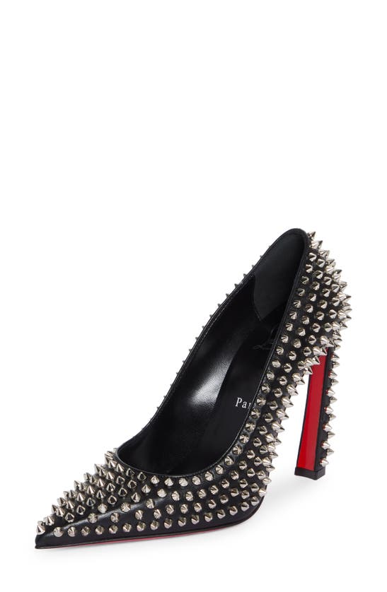 Shop Christian Louboutin Condora Spikes Pointed Toe Pump In Black