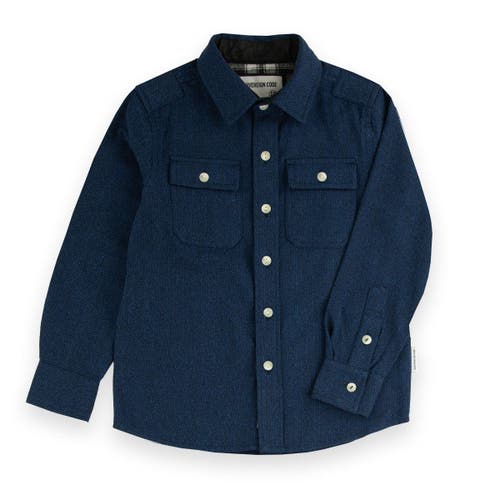 Sovereign Code Kids'  Arlo Button Down Shirt In Naval Academy