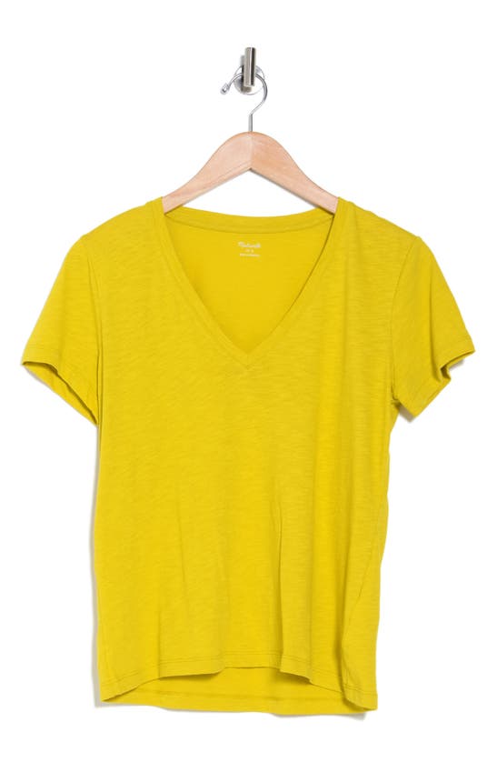 Madewell V-neck Short Sleeve T-shirt In Gilded Chartruese