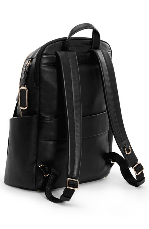 Tumi Raina Leather Backpack In Black/light Gold