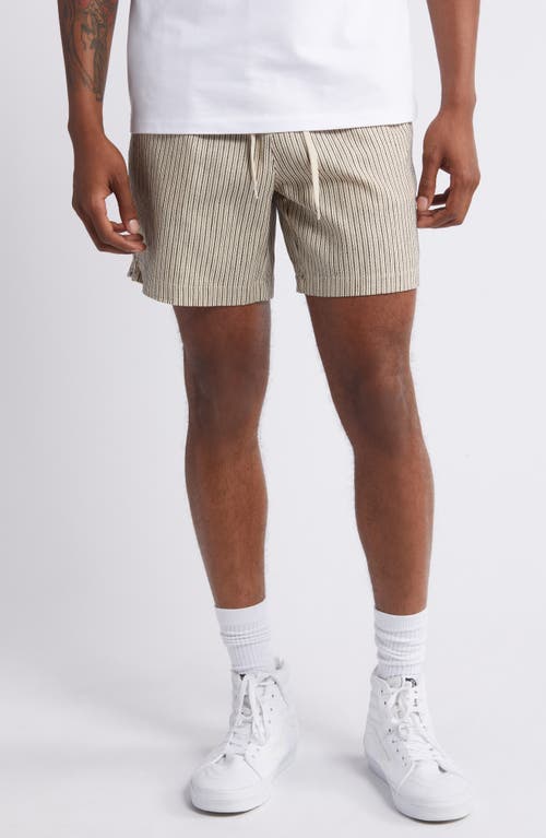 PacSun Russel Linen Blend Volley Drawstring Shorts Tan at Nordstrom,