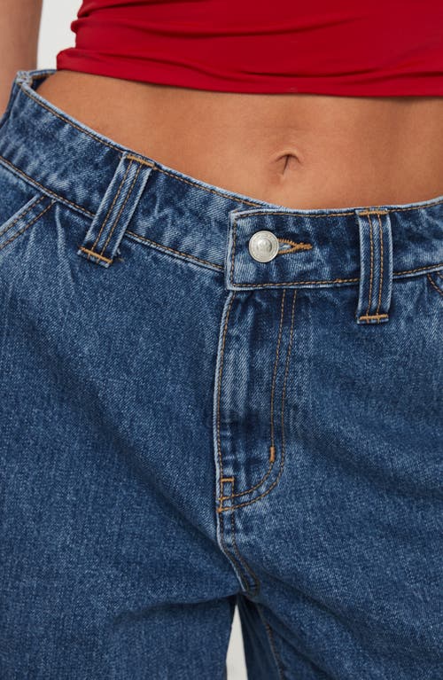 Princess Polly Mika Denim Cargo Bermuda Shorts In Blue