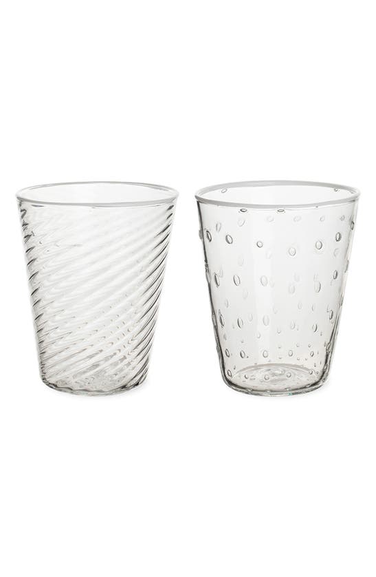 Shop Stories Of Italy Set Of 2 Mismatched Ultralight Murano Glass Tumblers In White