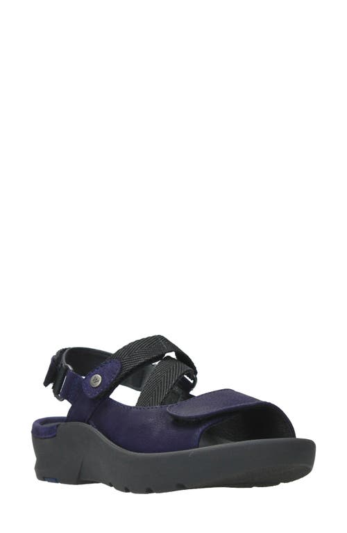 Lisse Slingback Platform Sandal in Purple Nubuck
