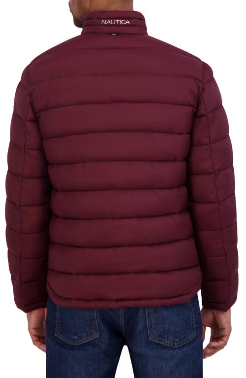 Nautica Featherweight Quilted Puffer Jacket In Bold Burgundy