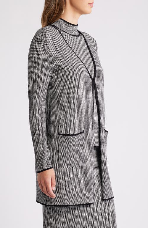 Anne Klein Oversize Longline Cardigan In Anne Black/anne White