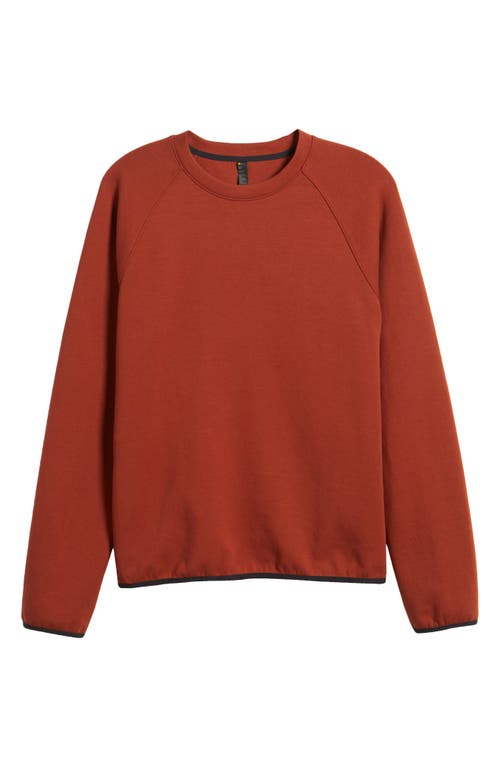 Shop Zella Powertek Cotton Blend Sweatshirt In Rust Hills